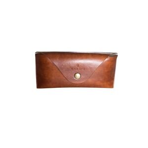 Valdo Handcrafted Eyewear Brown Leather Sunglasses Glasses Case Made Italy Snap